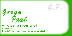 gergo paul business card